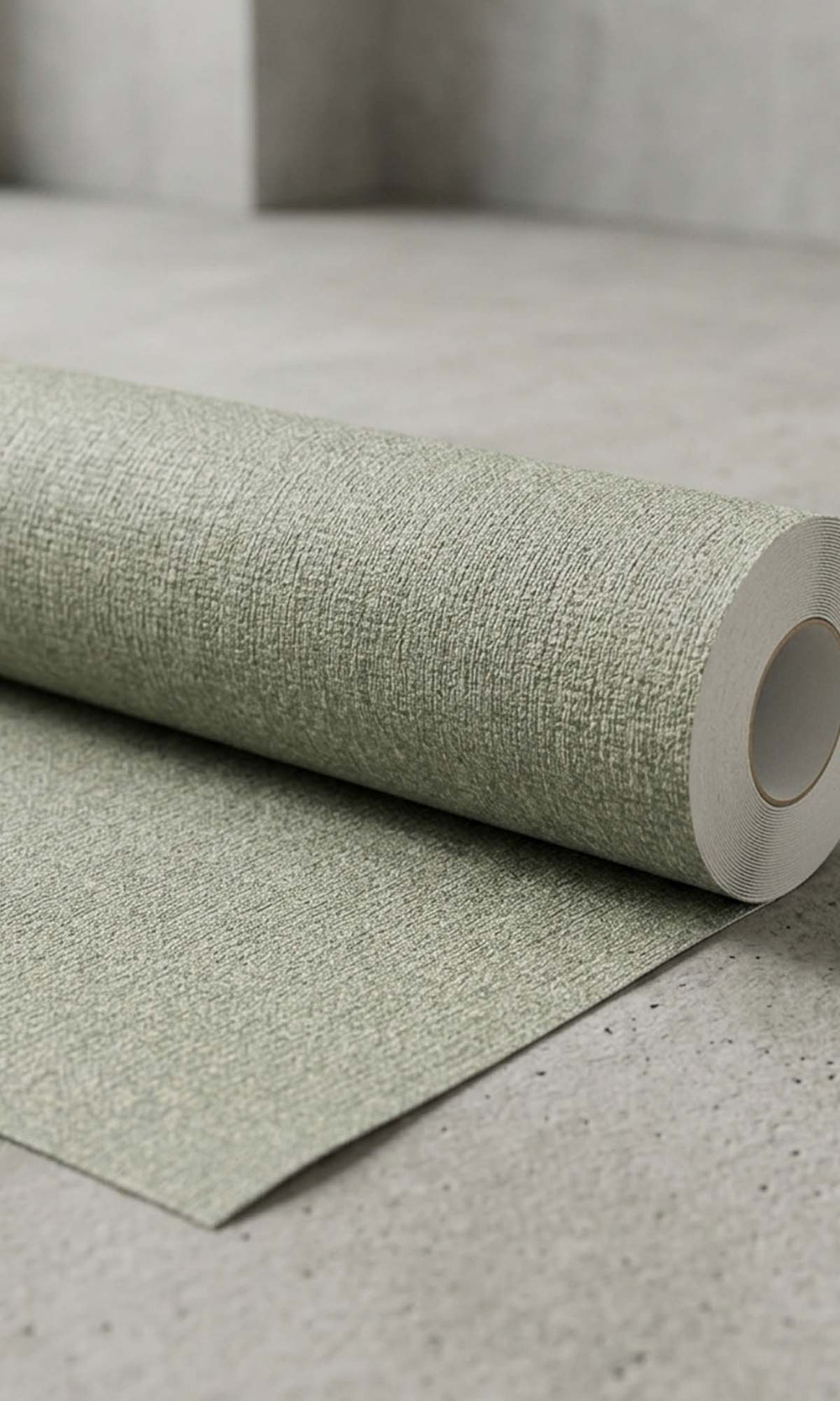 Leek Green Faux Linen Weave Wallpaper R10387