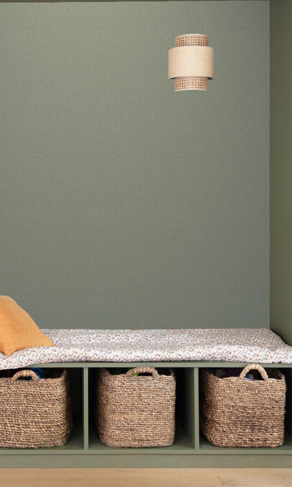 Leek Green Faux Linen Weave Wallpaper R10387