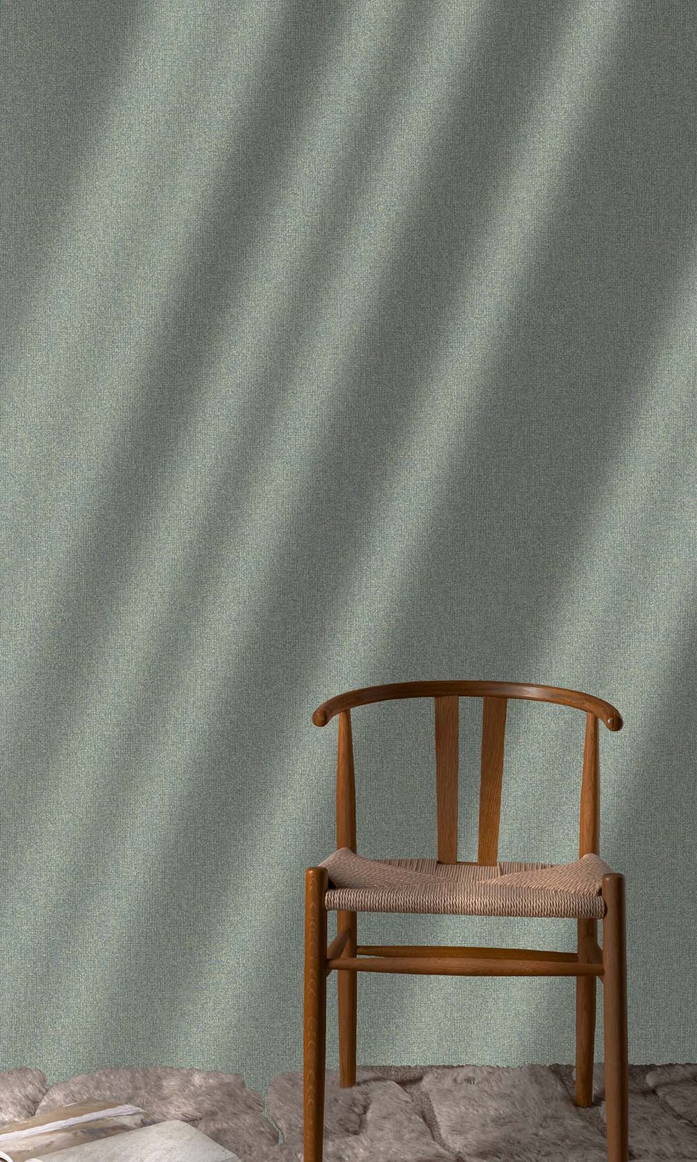 Mountain Moss Faux Linen Weave Wallpaper R10389