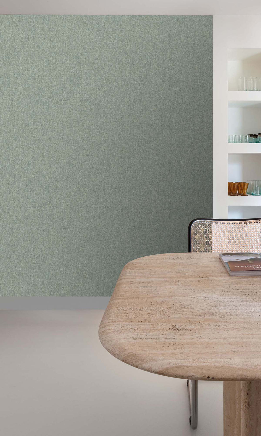 Mountain Moss Faux Linen Weave Wallpaper R10389