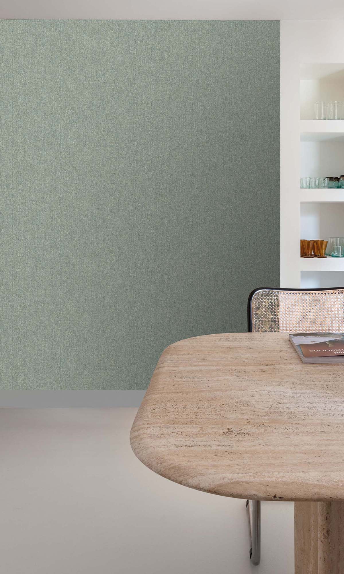 Mountain Moss Faux Linen Weave Wallpaper R10389