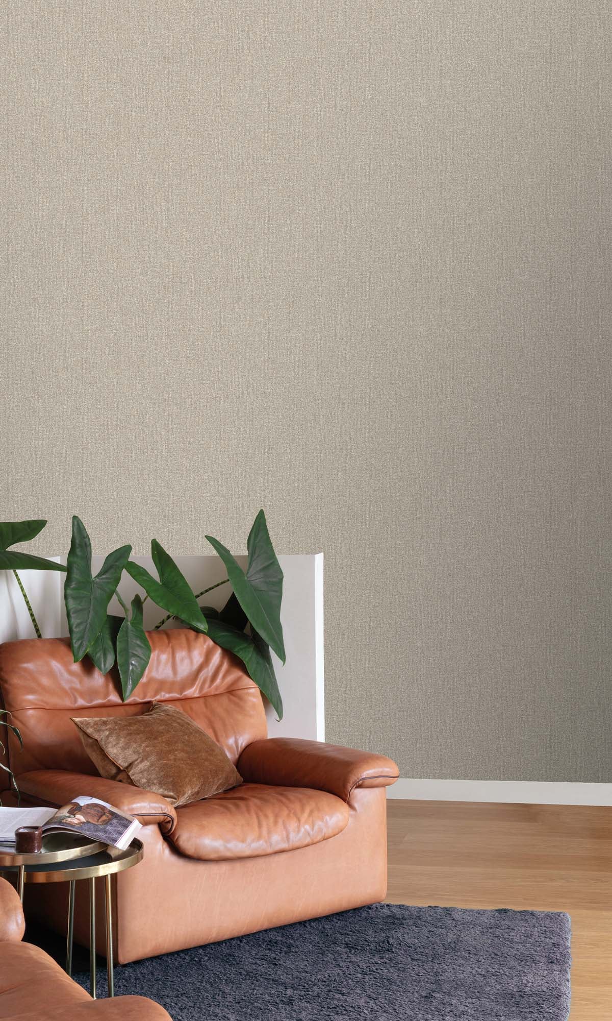 Plaza Taupe Faux Linen Weave Wallpaper R10391