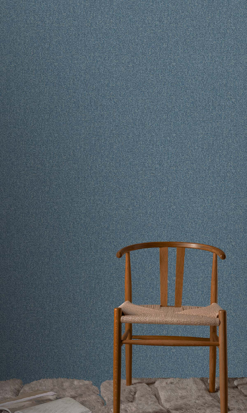 Blue Bayoux Faux Linen Weave Wallpaper R10392