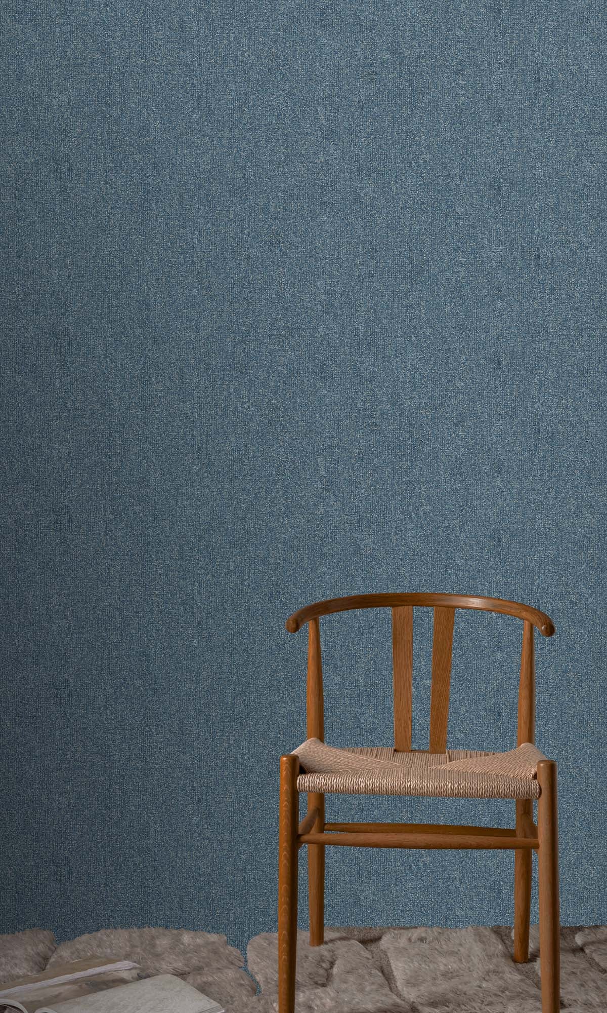Blue Bayoux Faux Linen Weave Wallpaper R10392