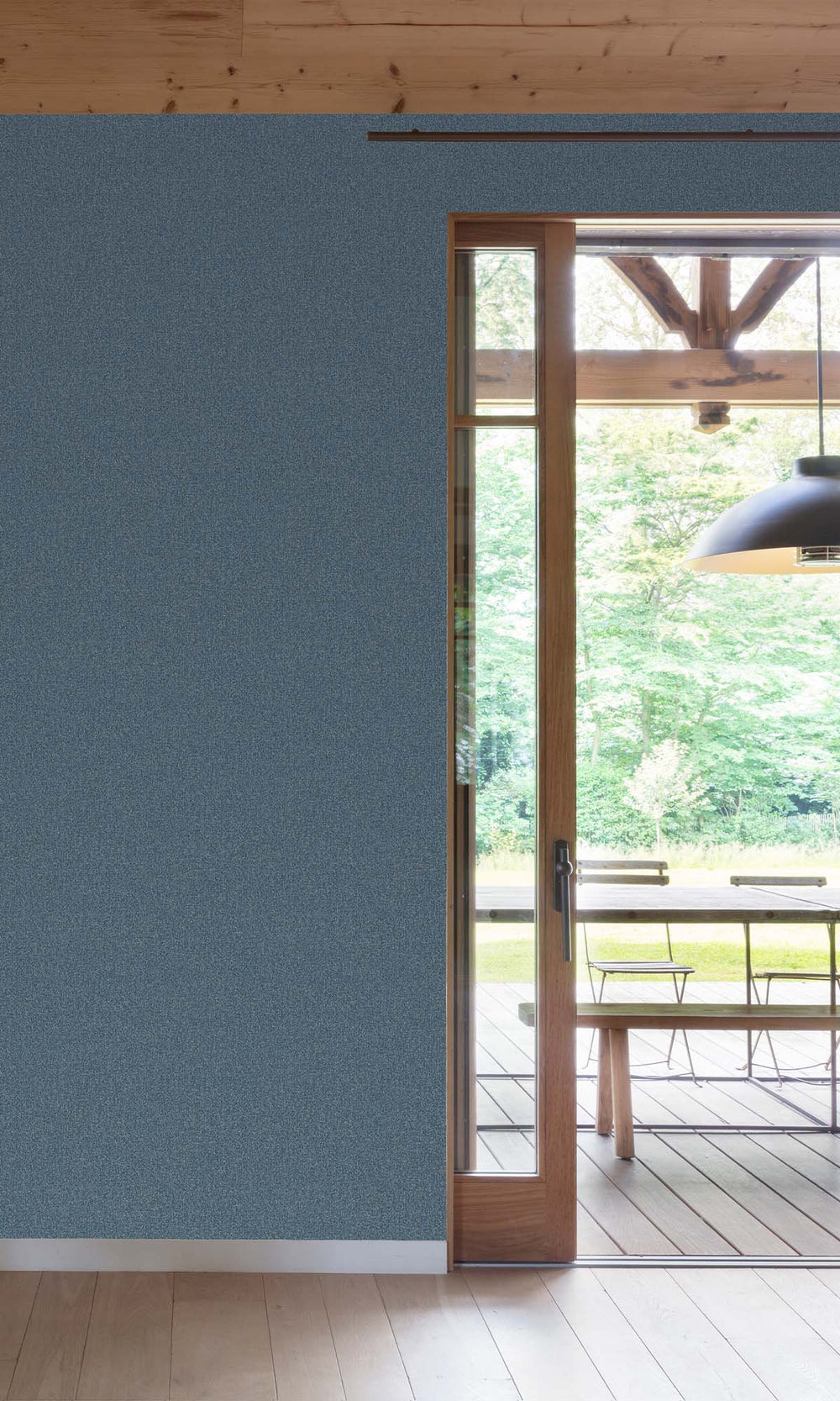 Blue Bayoux Faux Linen Weave Wallpaper R10392