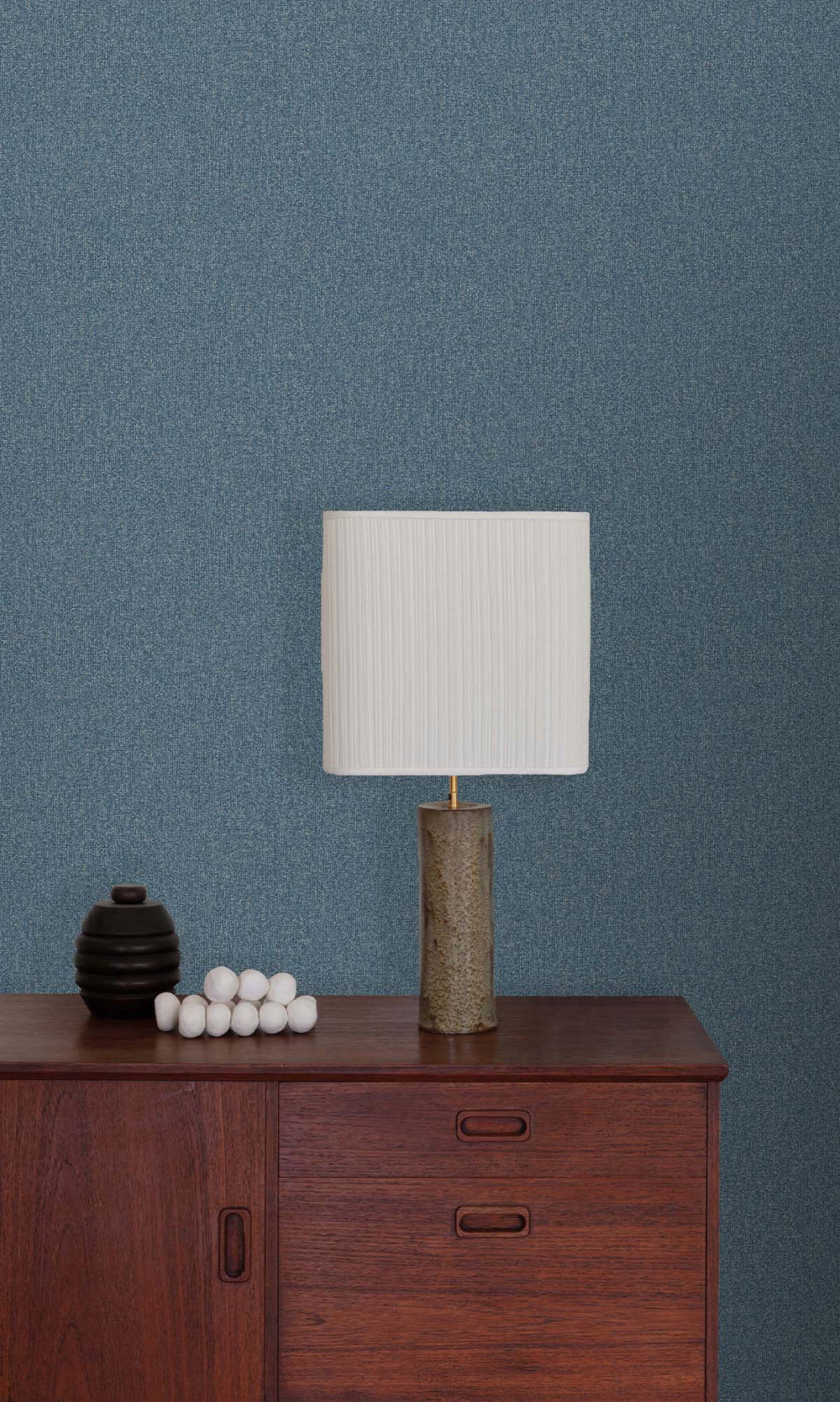 Blue Bayoux Faux Linen Weave Wallpaper R10392