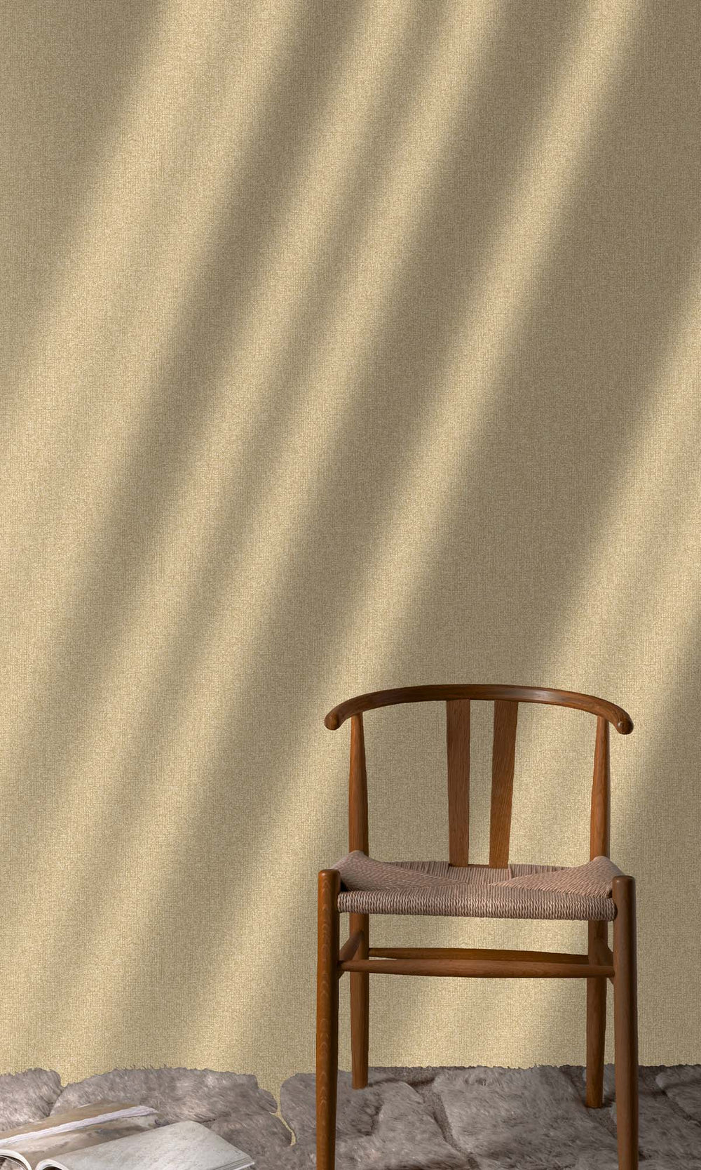 Reed Yellow Faux Linen Weave Wallpaper R10393