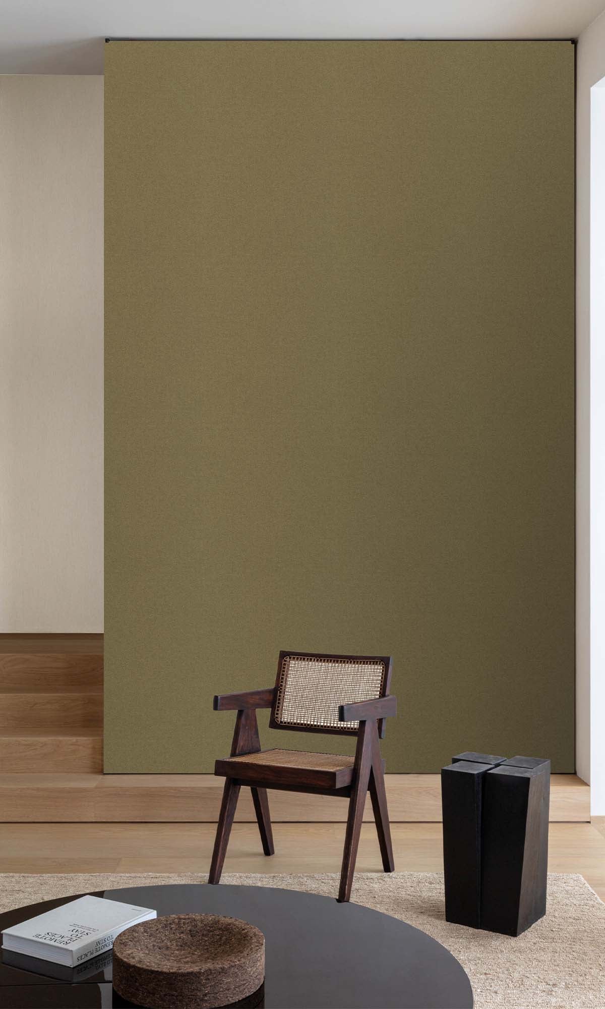 Olive Wood Faux Hessian Weave Wallpaper R10397