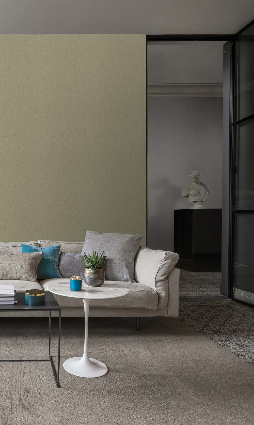 Autumn Laurel Faux Hessian Weave Wallpaper R10398