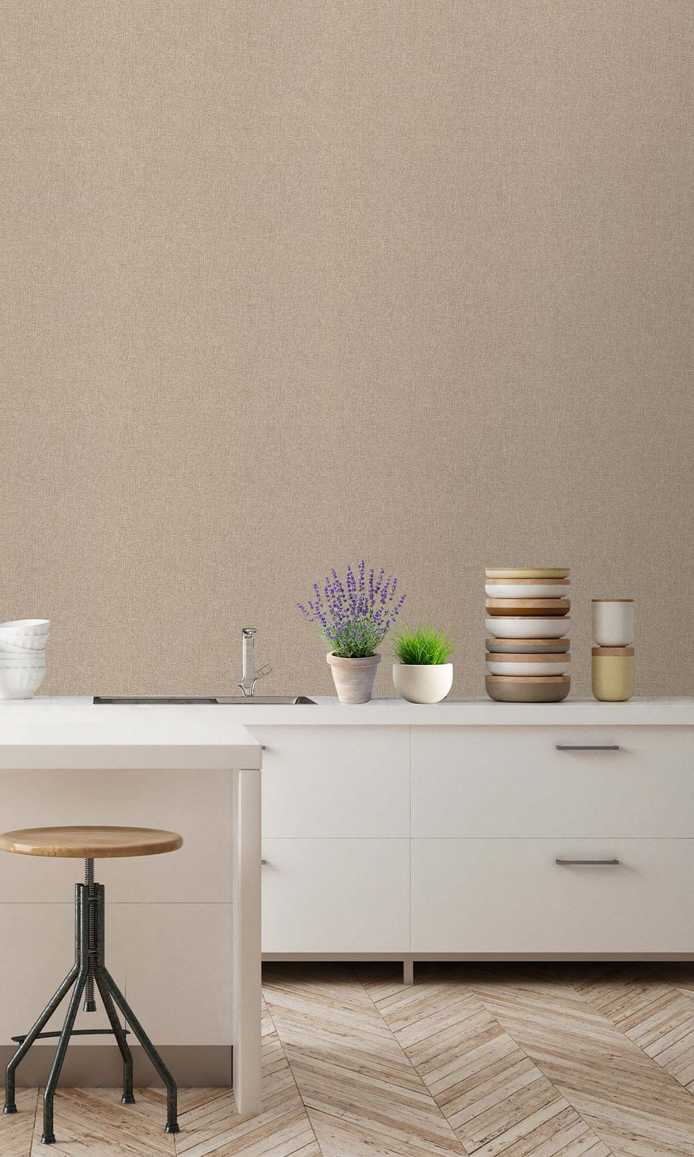 Smoke Grey Faux Hessian Weave Wallpaper R10402