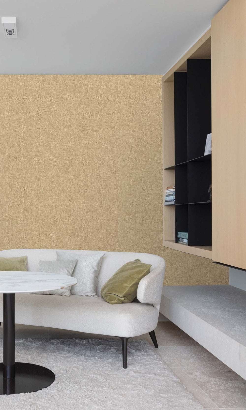 Croissant Beige Faux Hessian Weave Wallpaper R10403