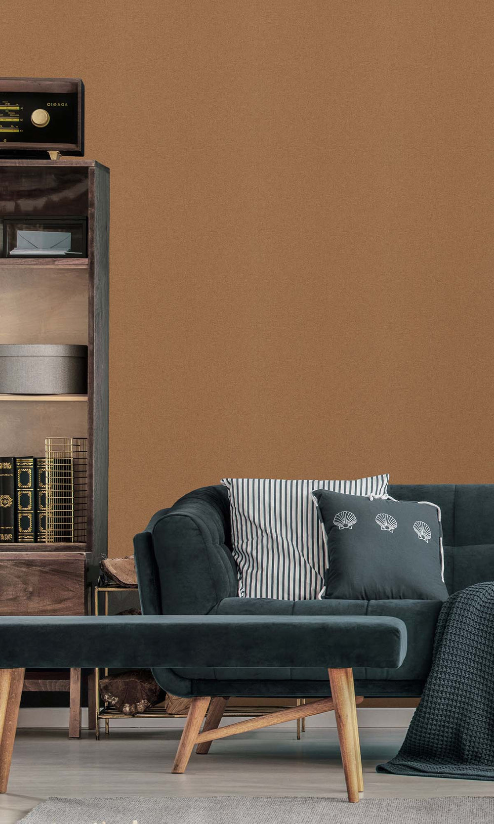 Copper Pot Faux Hessian Weave Wallpaper R10404