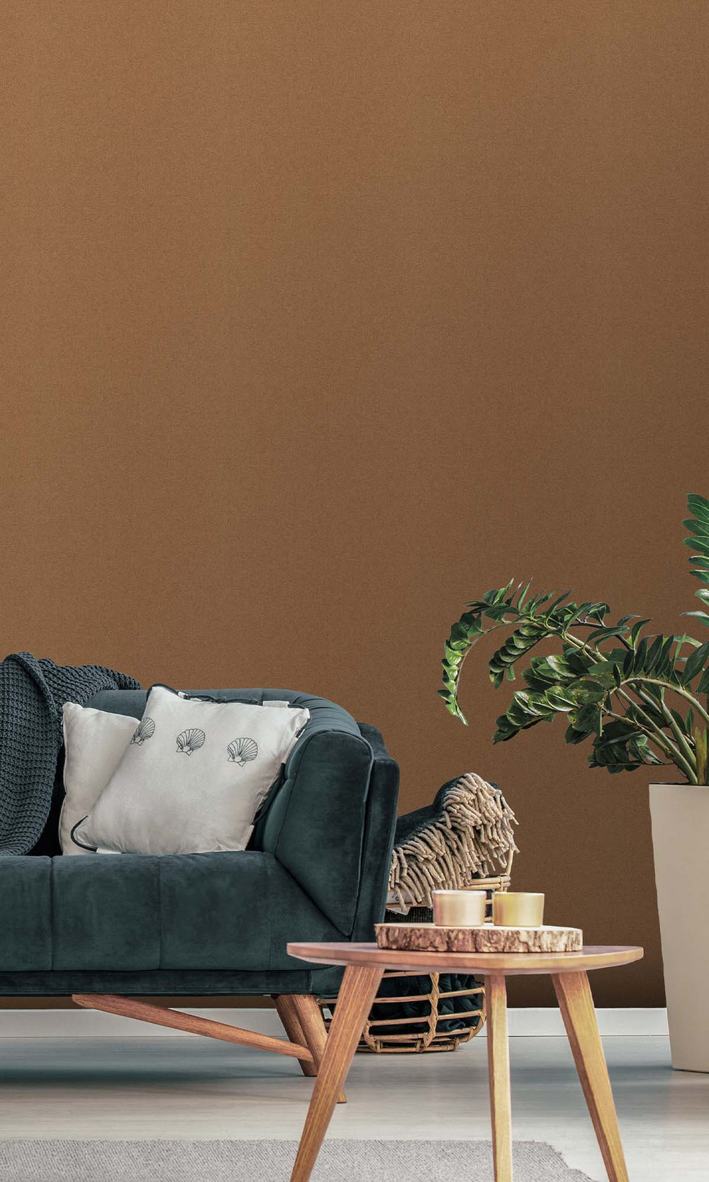 Copper Pot Faux Hessian Weave Wallpaper R10404