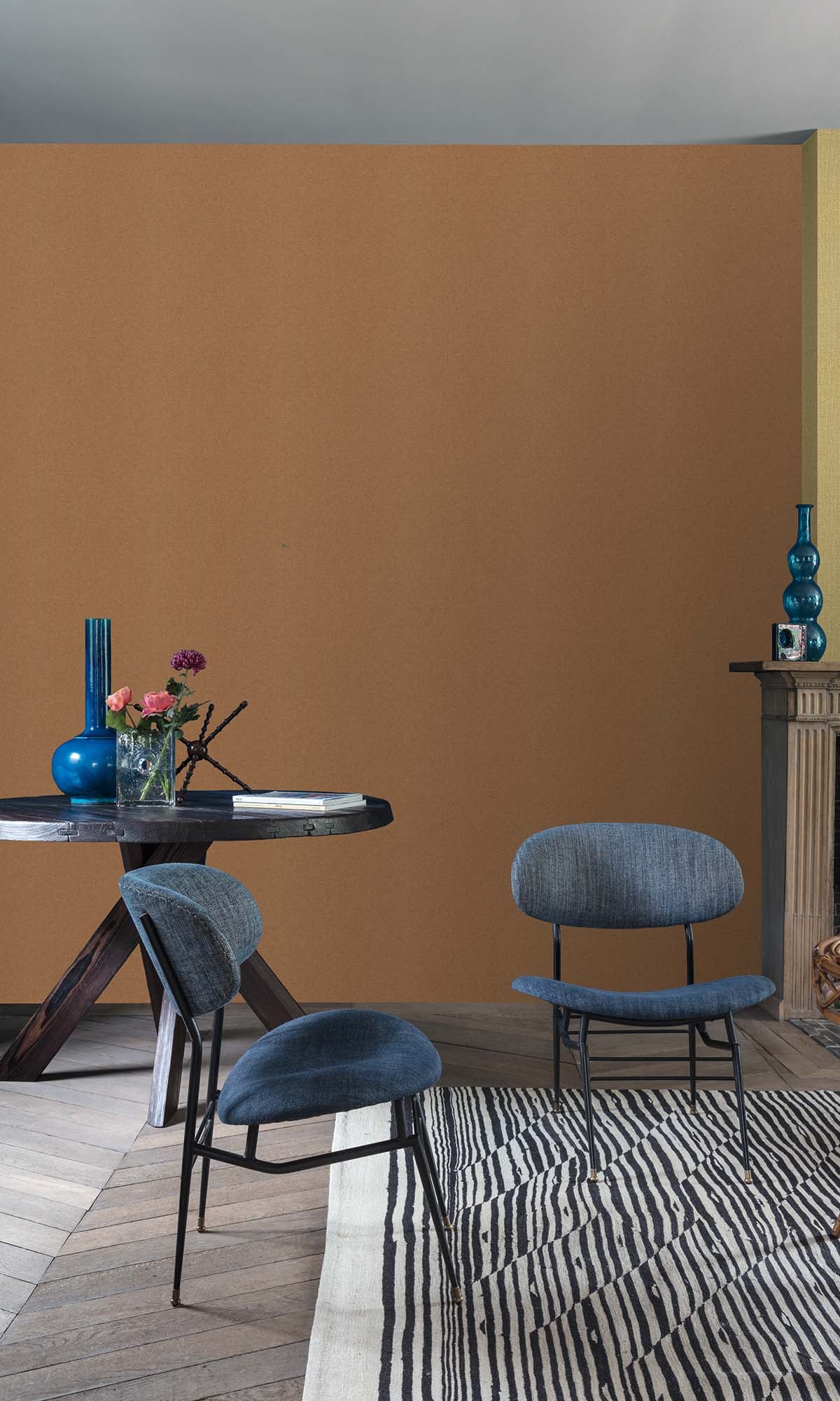 Copper Pot Faux Hessian Weave Wallpaper R10404