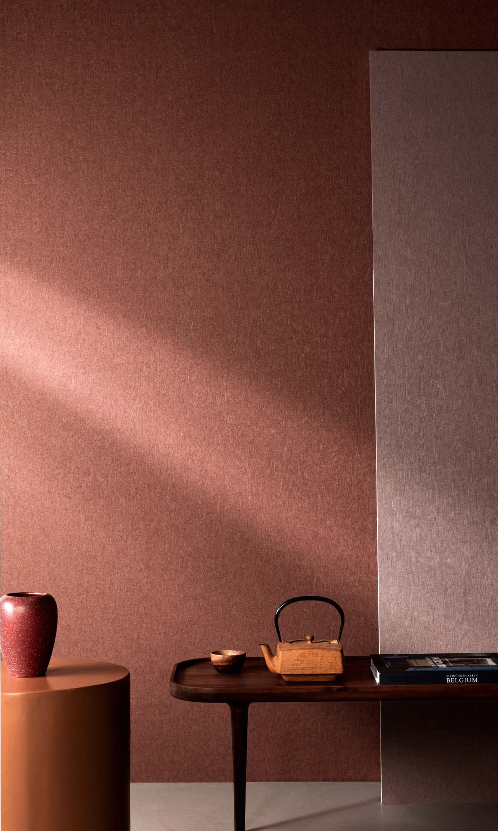 Amaretto Faux Hessian Weave Wallpaper R10405