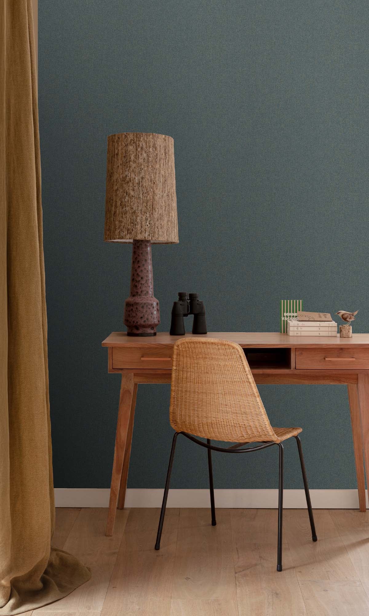 Cloudy Viridian Faux Hessian Weave Wallpaper R10406