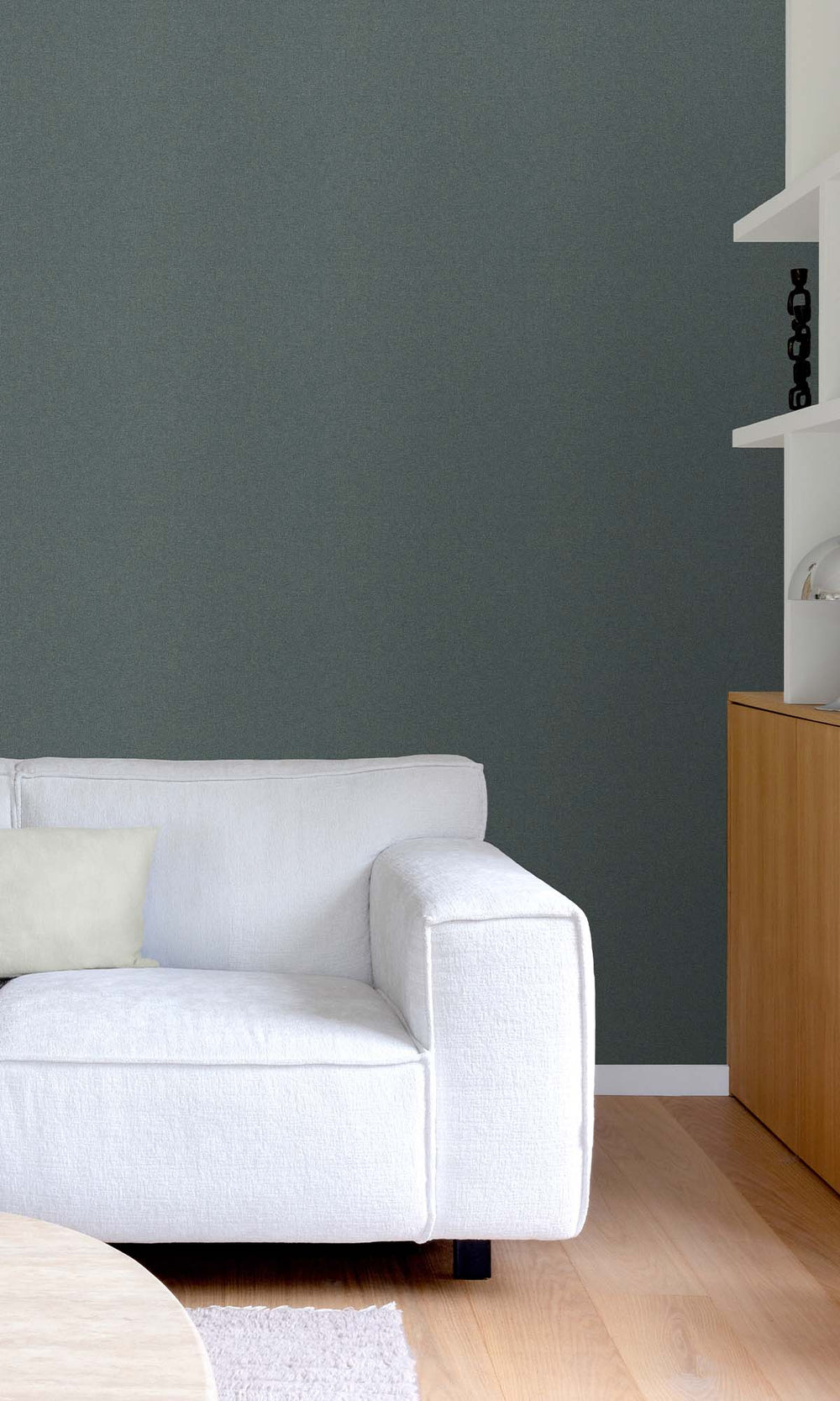 Cloudy Viridian Faux Hessian Weave Wallpaper R10406