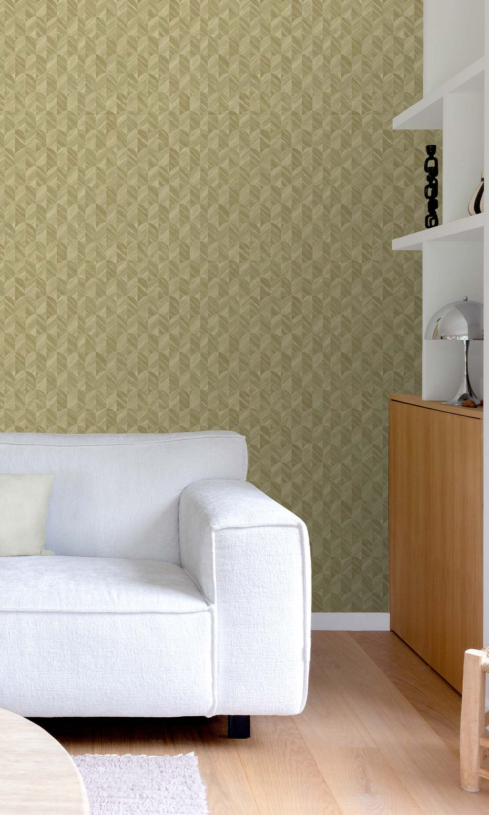 Autumn Sage Geometric Palm Fronds Wallpaper R10409