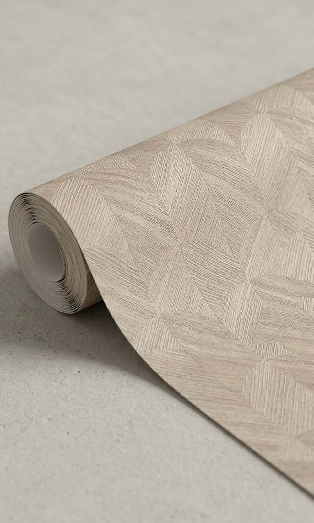 British Khaki Geometric Palm Fronds Wallpaper R10412