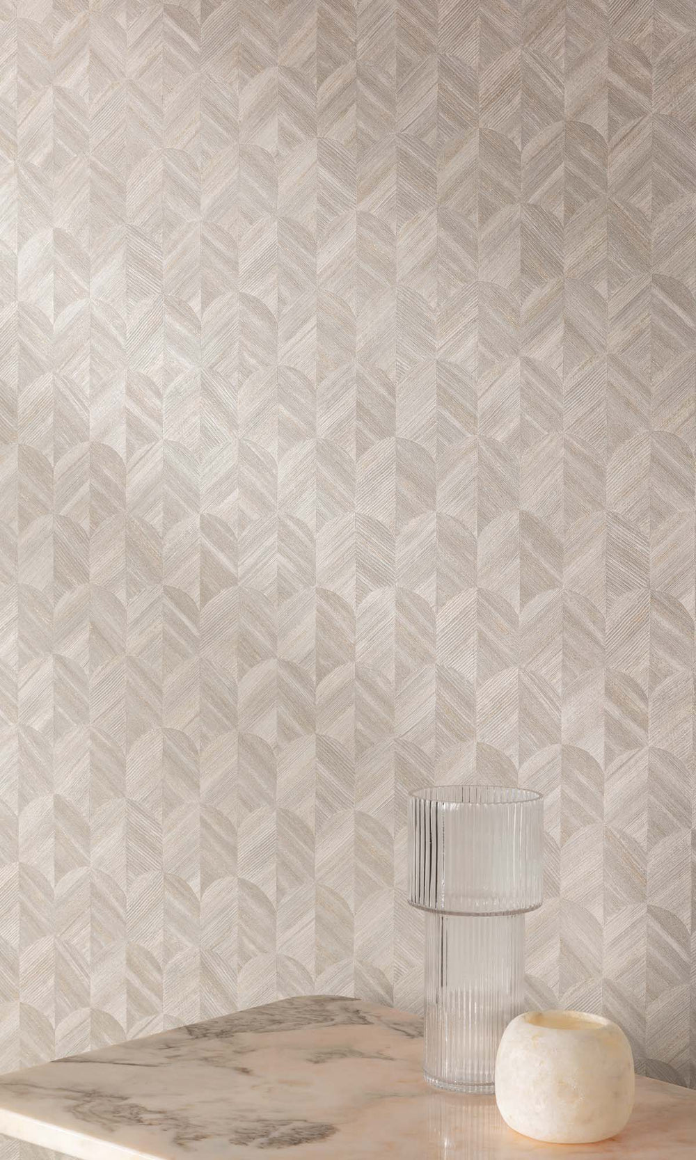Pumice Stone Geometric Palm Fronds Wallpaper R10417