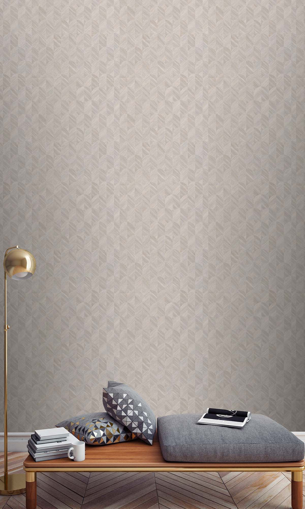 Pumice Stone Geometric Palm Fronds Wallpaper R10417