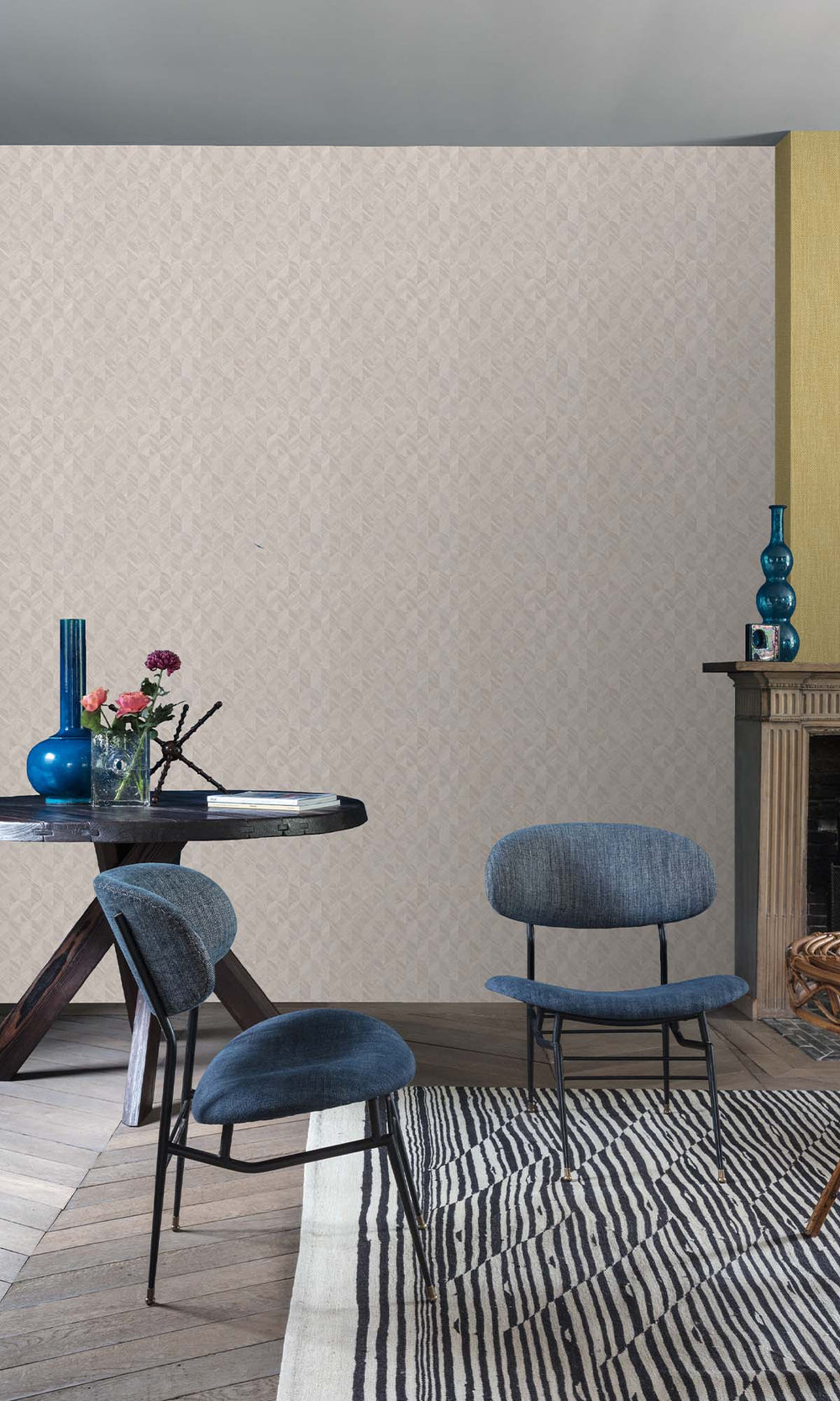 Pumice Stone Geometric Palm Fronds Wallpaper R10417