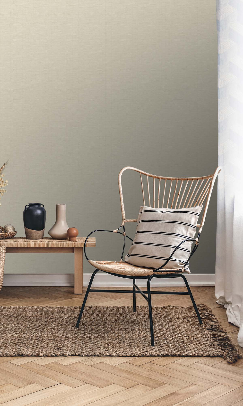 Light Ecru Faux Sisal Wallpaper R10420