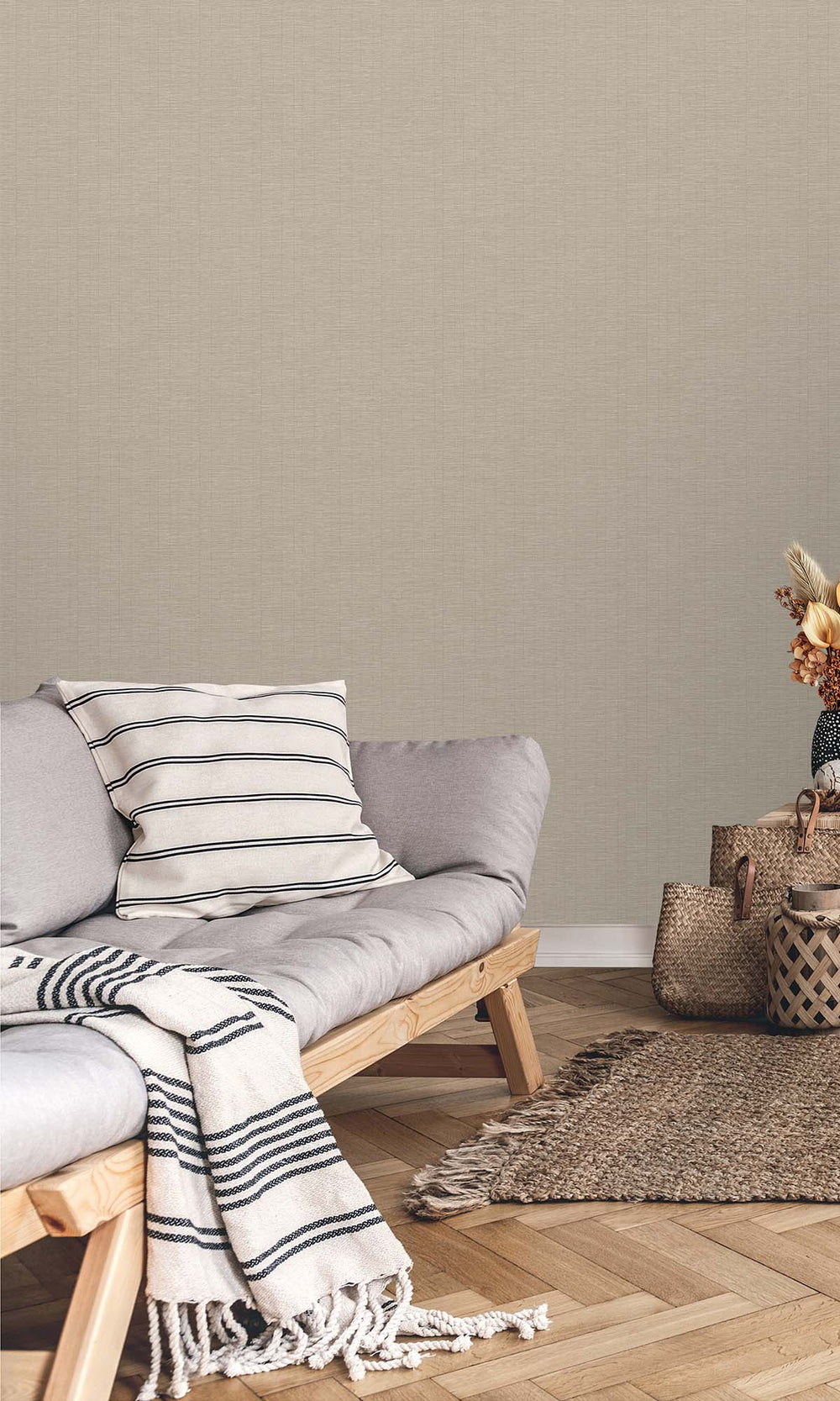 Simply Taupe Faux Sisal Wallpaper R10421