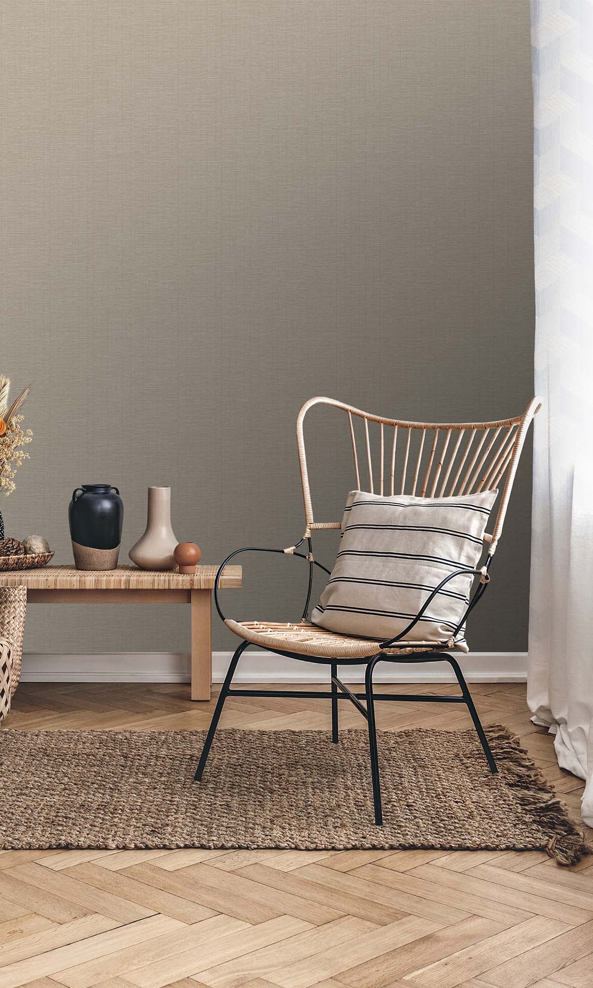 Simply Taupe Faux Sisal Wallpaper R10421