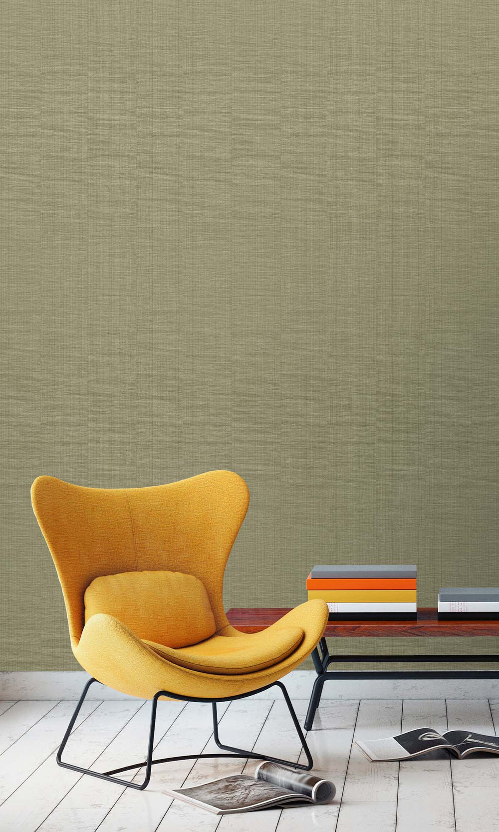 Courtyard Green Faux Sisal Wallpaper R10422
