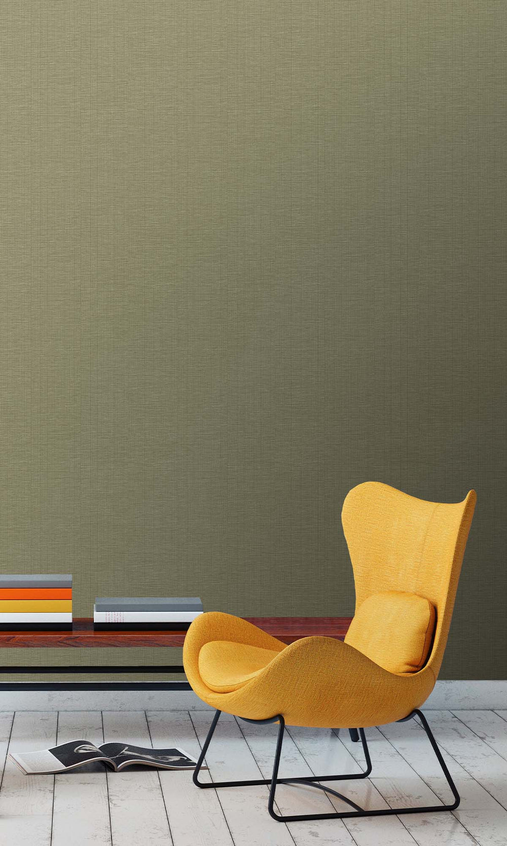 Courtyard Green Faux Sisal Wallpaper R10422