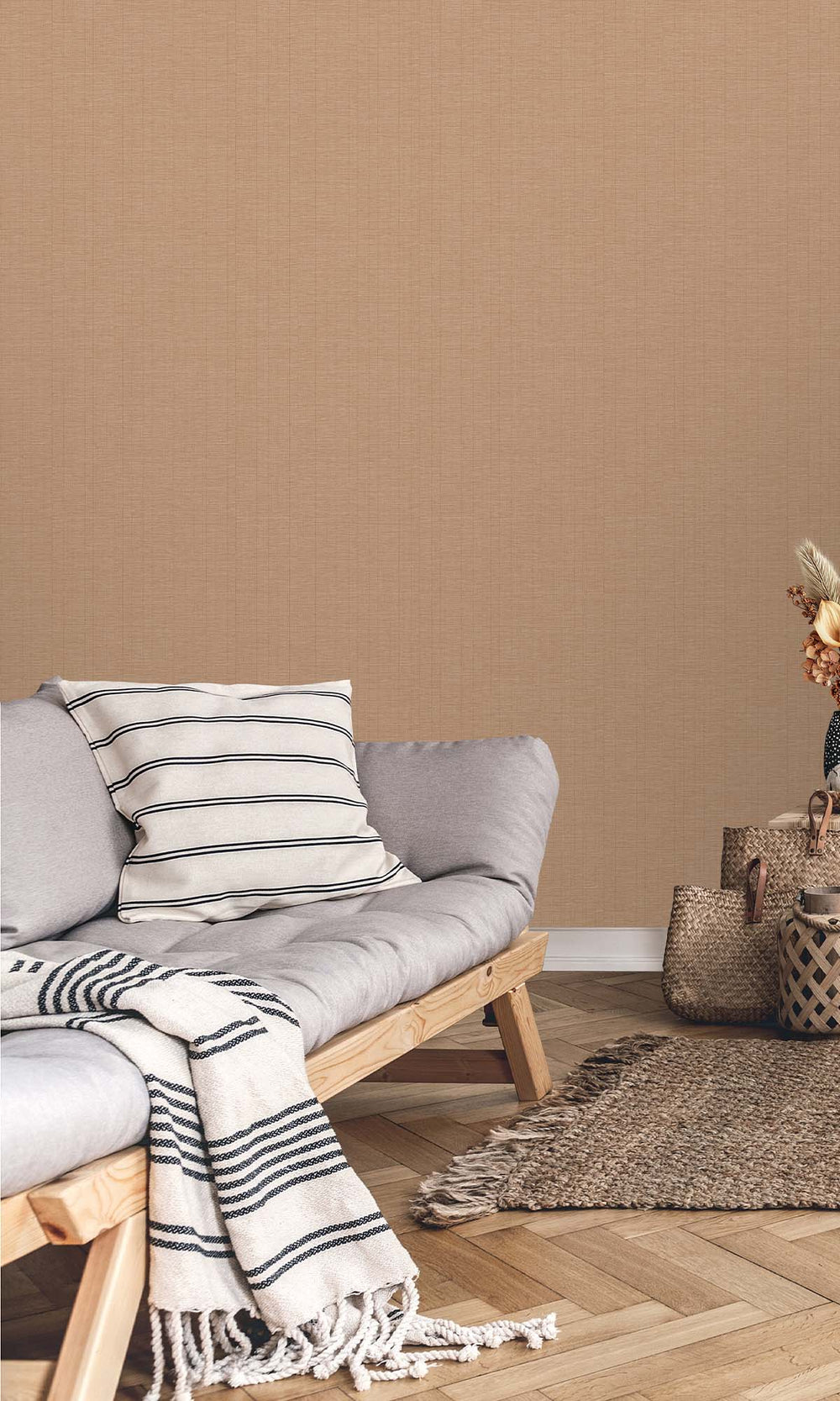 French Oak Faux Sisal Wallpaper R10423