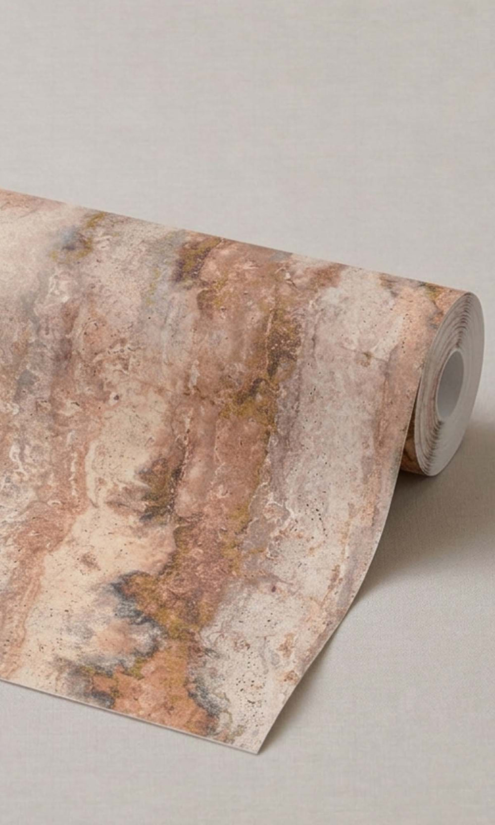 Apple Blossom Faux Travertine Marble Wallpaper R10424