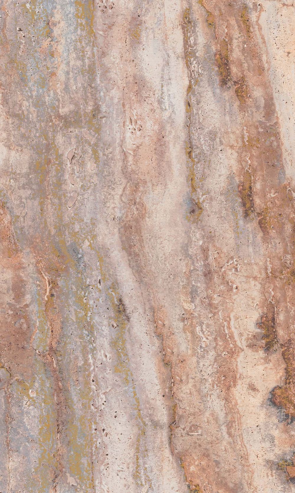 Apple Blossom Faux Travertine Marble Wallpaper R10424