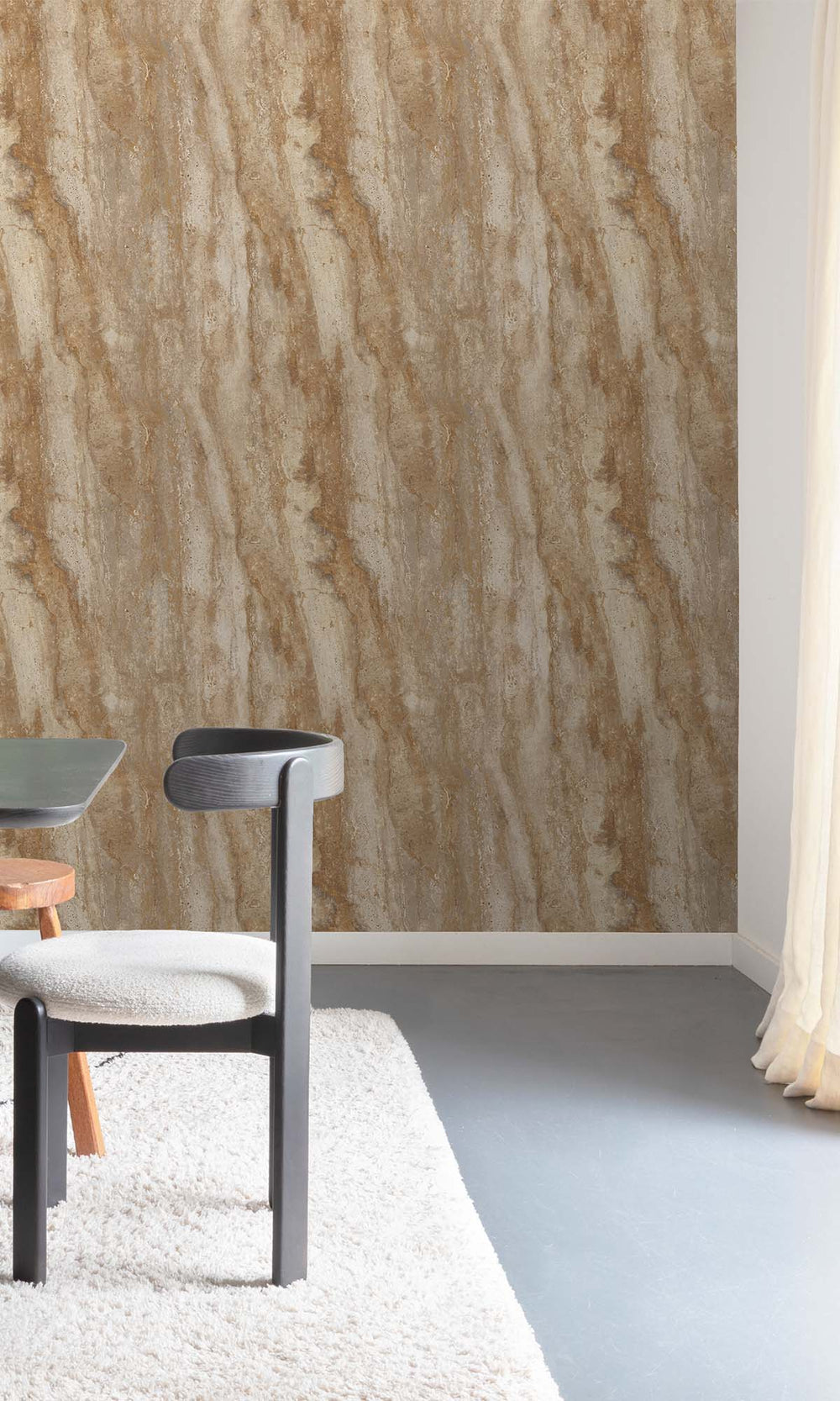 Tan Oak Faux Travertine Marble Wallpaper R10426
