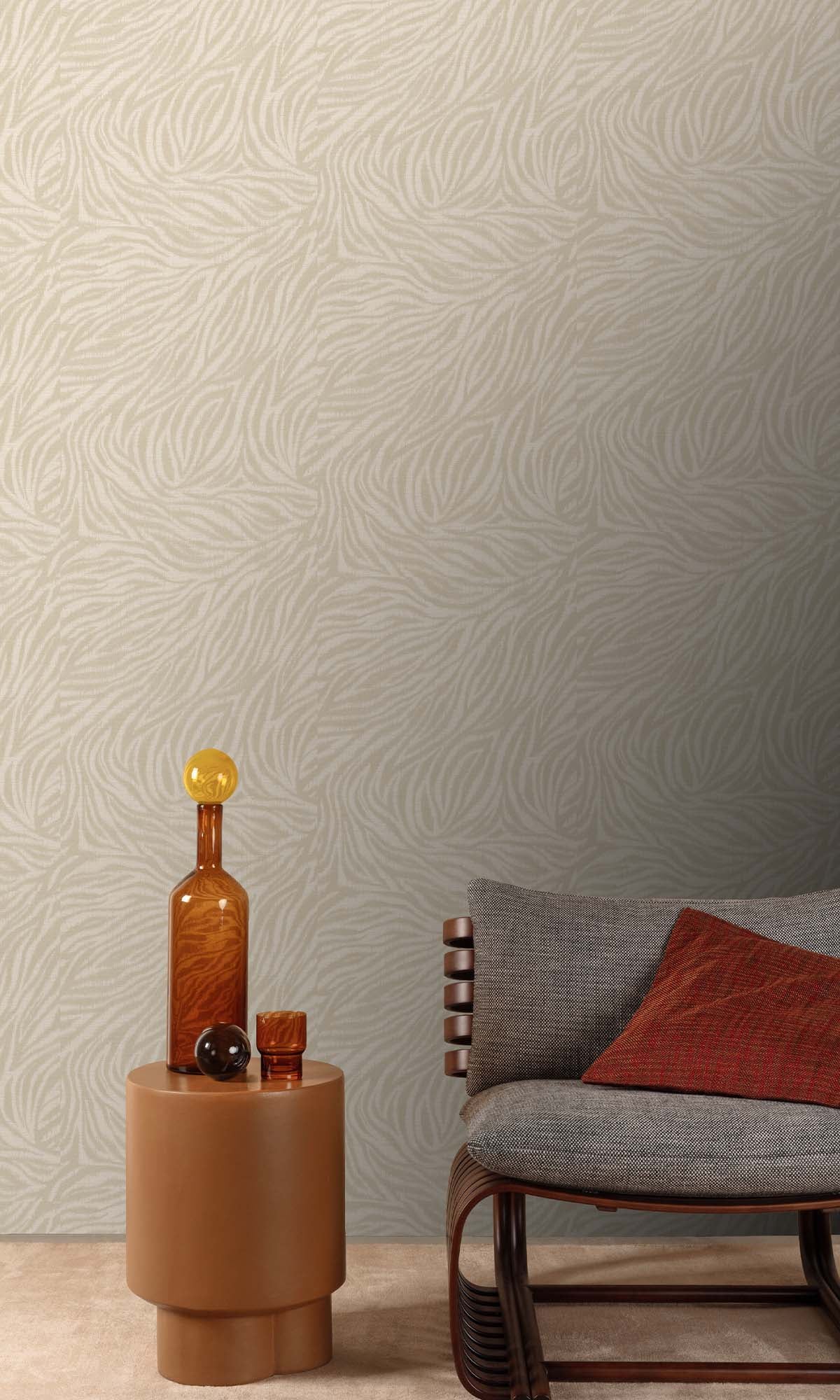 Bleached Sand Zebra Print Wallpaper R10427