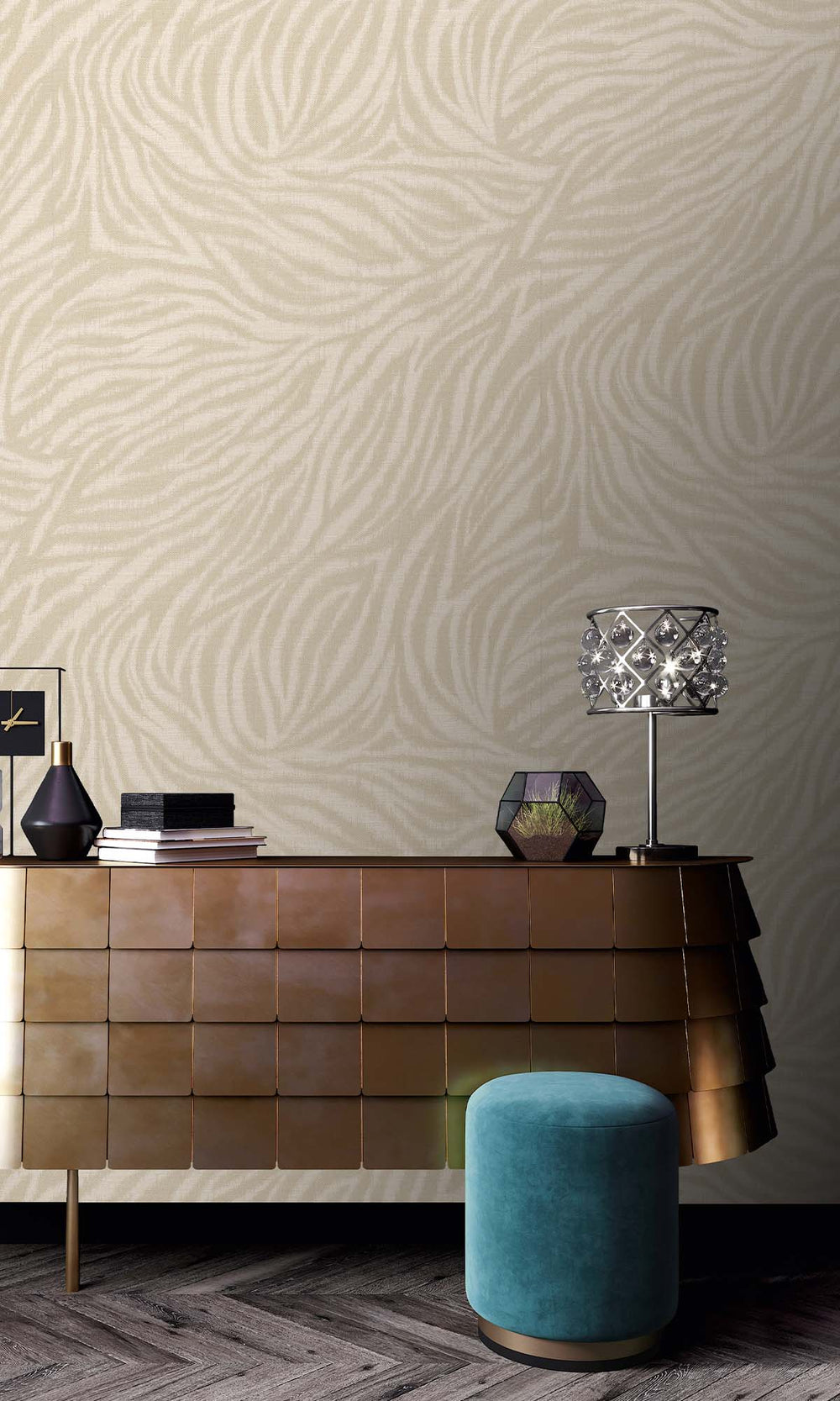 Bleached Sand Zebra Print Wallpaper R10427