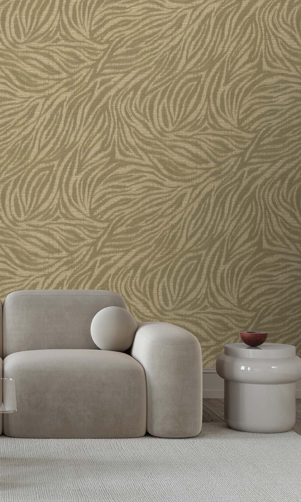 Olive Ochre Zebra Print Wallpaper R10428