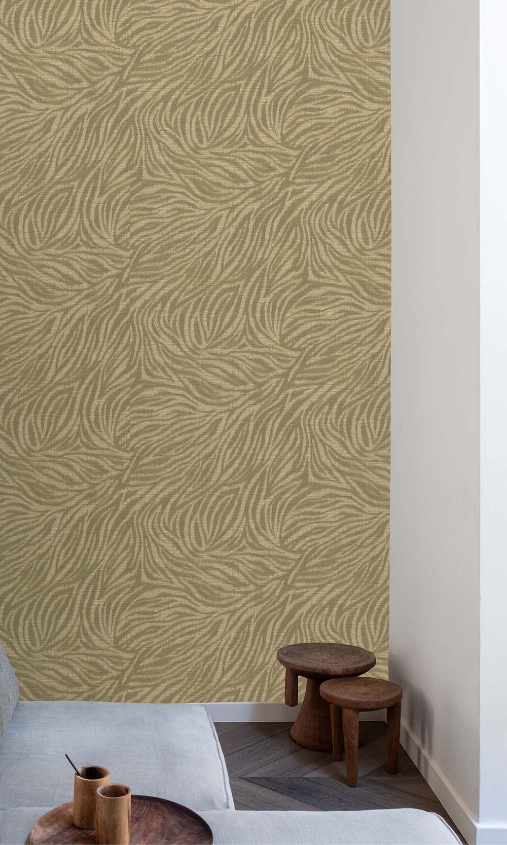 Olive Ochre Zebra Print Wallpaper R10428