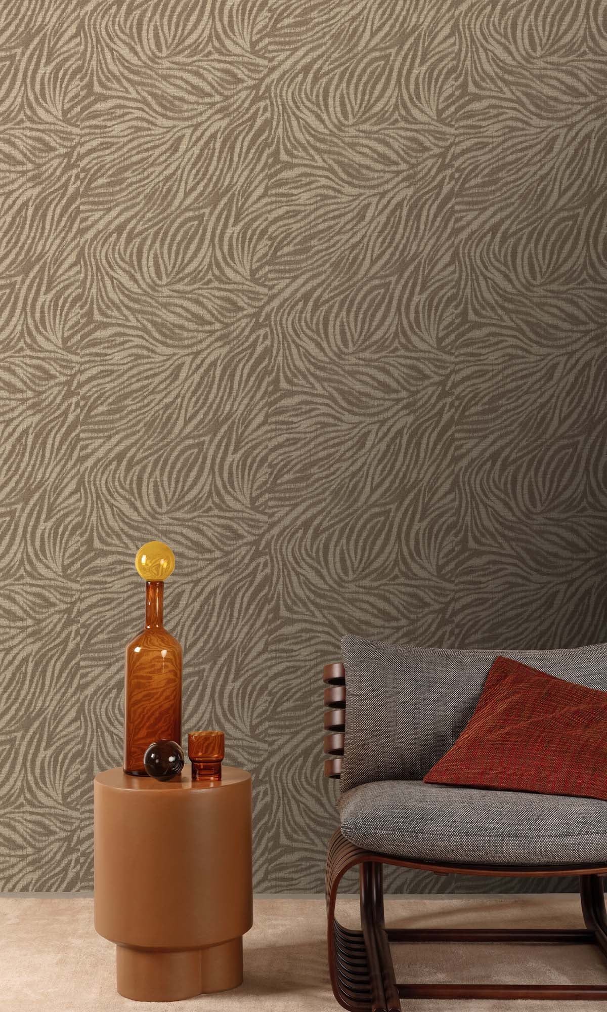 Petrified Oak Zebra Print Wallpaper R10429