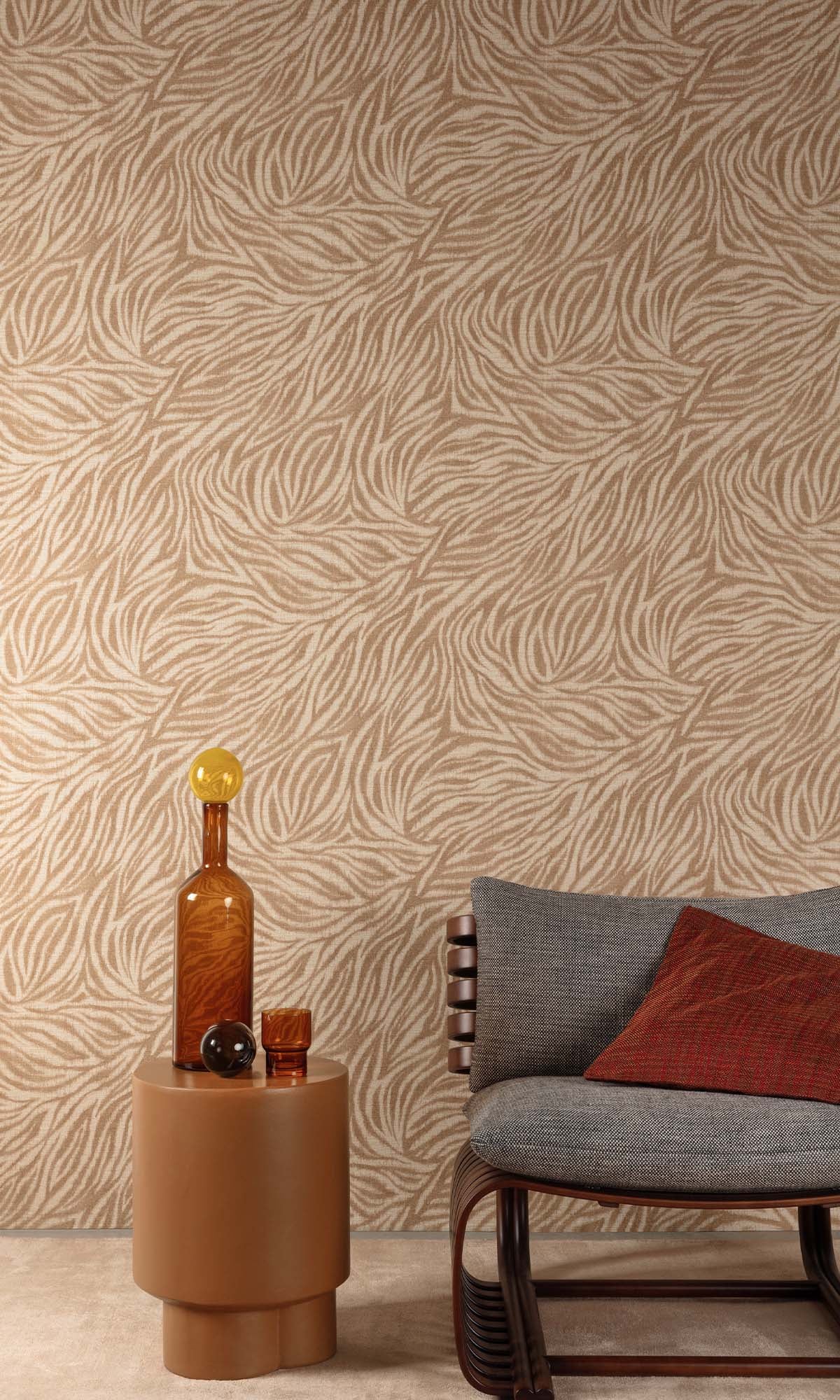 Caramel Kiss Zebra Print Wallpaper R10430