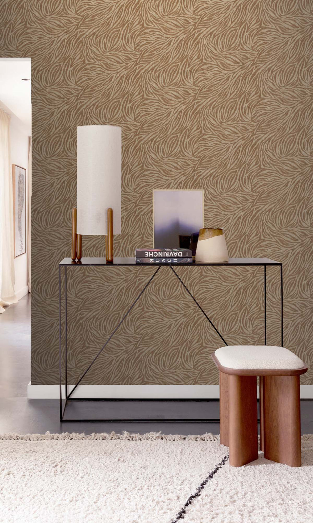 Caramel Kiss Zebra Print Wallpaper R10430