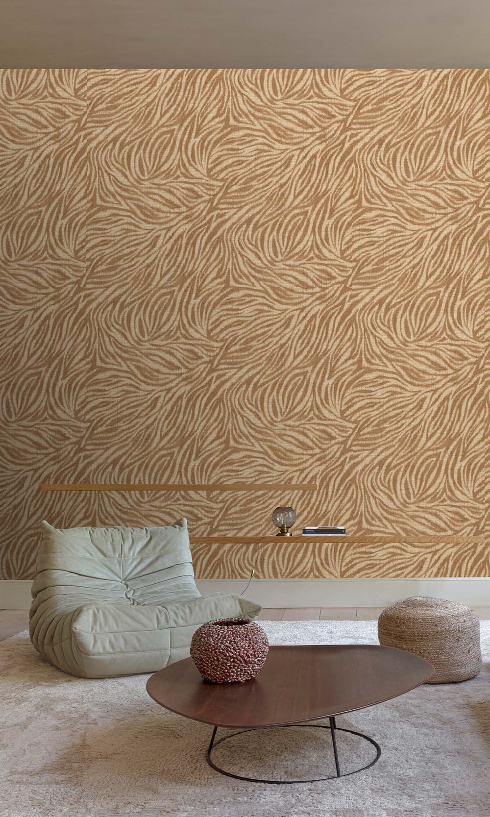 Caramel Kiss Zebra Print Wallpaper R10430