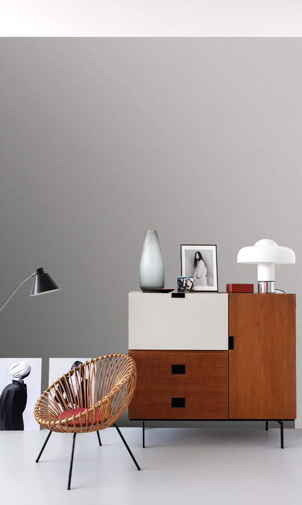 Stonewall Grey Faux Linen Wallpaper R10435