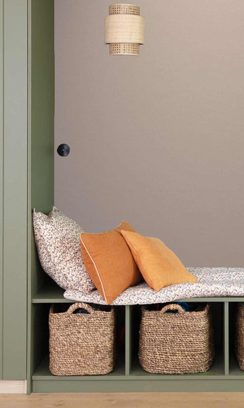 Pastel Rose Tan Faux Linen Wallpaper R10436