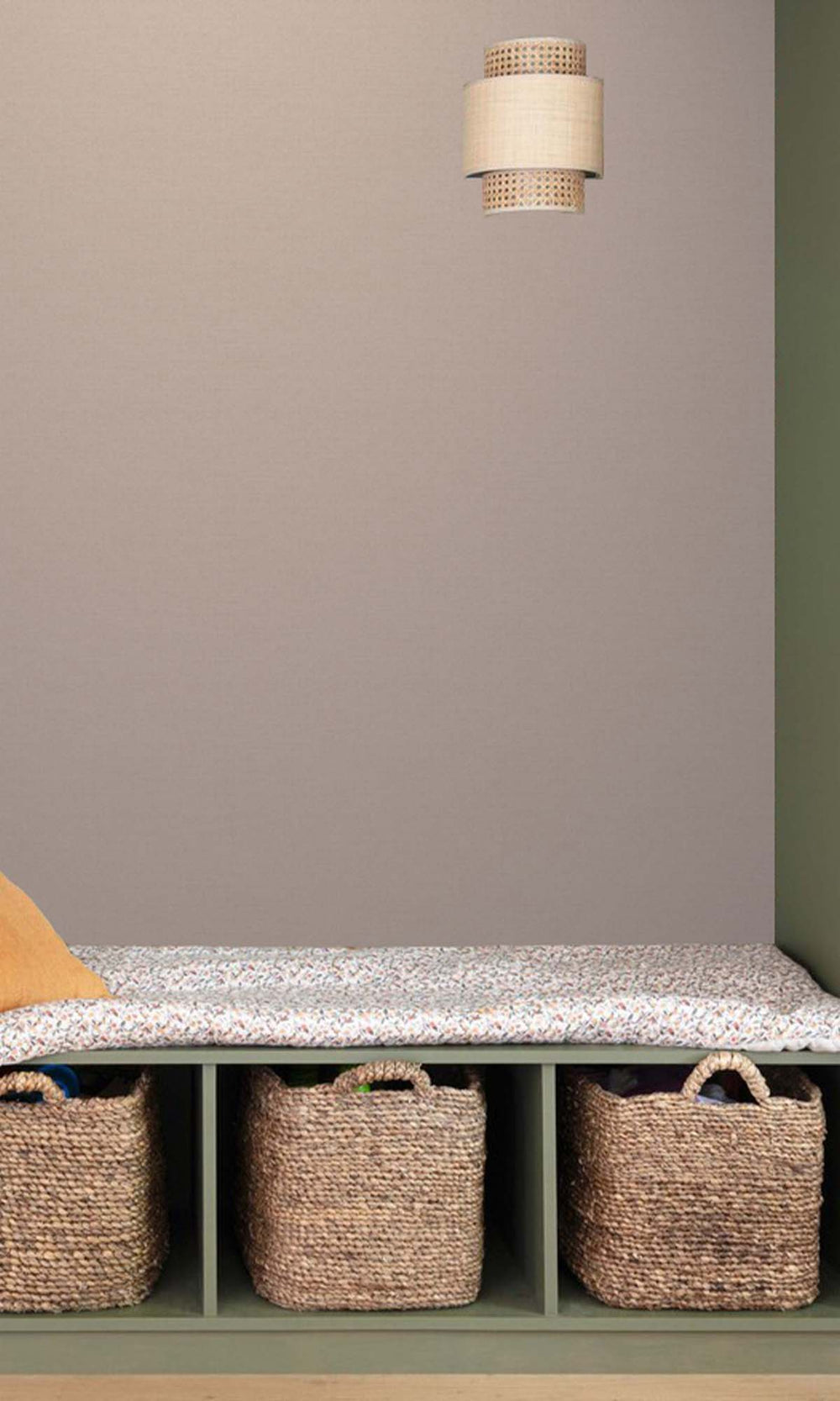 Pastel Rose Tan Faux Linen Wallpaper R10436