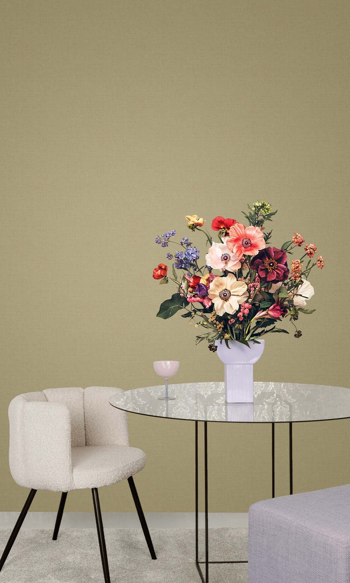 Toasted Sesame Faux Linen Wallpaper R10439