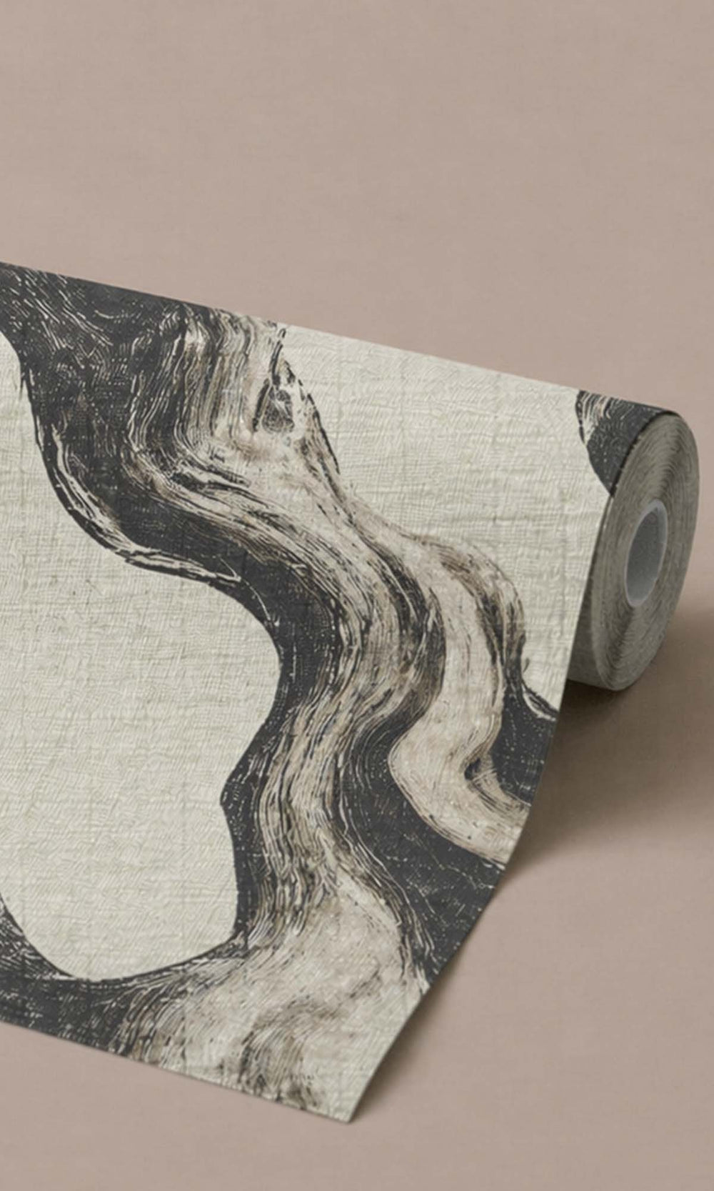 Heavy Charcoal Faux Agate Marble Wallpaper R10442