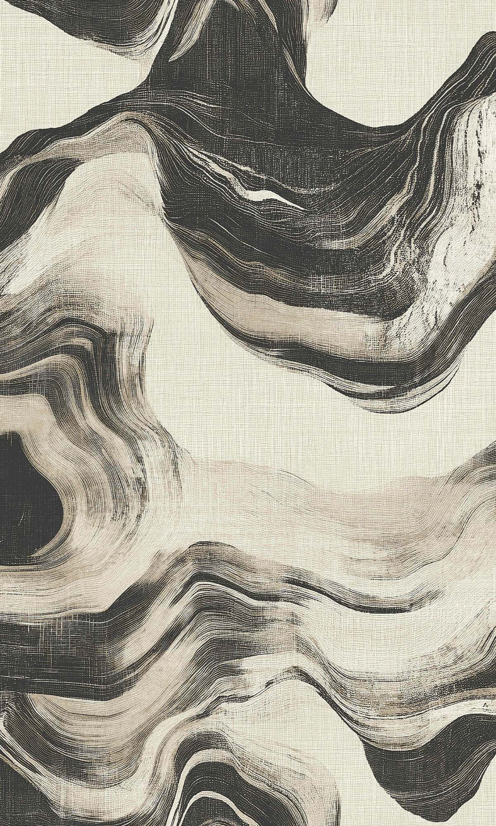 Heavy Charcoal Faux Agate Marble Wallpaper R10442