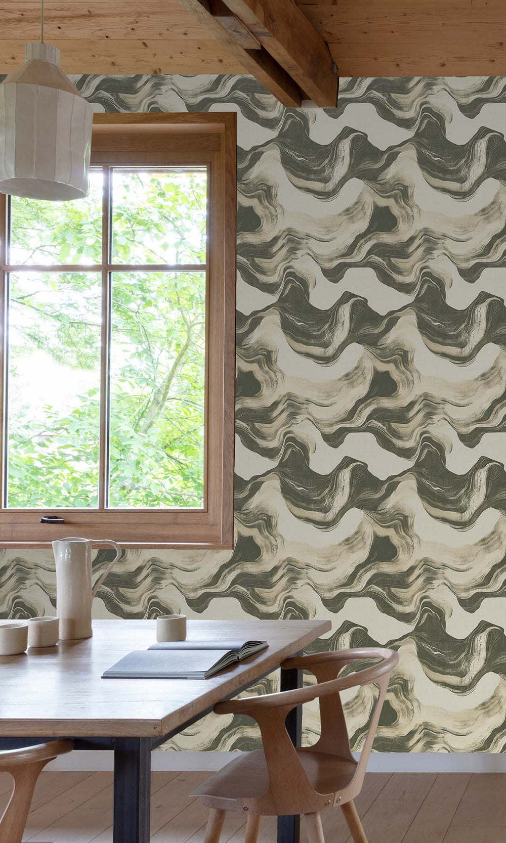 Olive Court Faux Agate Marble Wallpaper R10443